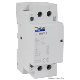   TRACON SHK2-40V11 Installációs kontaktor 230V AC, 50Hz, 2 Mod, 1×NO+1×NC, AC1/AC7a, 40A