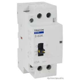   TRACON SHK2-63K Installációs kontaktor 230V AC, 50Hz, 2 Mod, 2×NO, AC1/AC7a, 63A