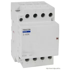   TRACON SHK3-40 Installációs kontaktor 230V AC, 50Hz, 3 Mod, 3×NO, AC1/AC7a, 40A