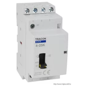   TRACON SHK4-25K Installációs kontaktor 230V AC, 50Hz, 2 Mod, 4×NO, AC1/AC7a, 25A