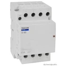   TRACON SHK4-40 Installációs kontaktor 230V AC, 50Hz, 3 Mod, 4×NO, AC1/AC7a, 40A