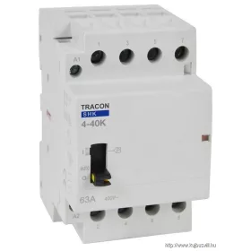   TRACON SHK4-40K Installációs kontaktor 230V AC, 50Hz, 3 Mod, 4×NO, AC1/AC7a, 40A