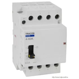   TRACON SHK4-63K Installációs kontaktor 230V AC, 50Hz, 3 Mod, 4×NO, AC1/AC7a, 63A