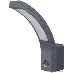   TRACON SLIA15W Mozgásérzékelős fali lámpatest, ívelt forma, antracit 230VAC, 15W, 140°, 2-9m, 10s-5m, 4500K , IP54, 1100lm, EEI=G