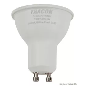   TRACON SMDSGU105NW Műanyag házas SMD LED spot fényforrás SAMSUNG chippel 230V,50Hz,GU10,5W,450lm,4000K,120°,SAMSUNG chip, EEI=F