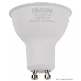   TRACON SMDSGU107CW Műanyag házas SMD LED spot fényforrás SAMSUNG chippel 230V,50Hz,GU10,7W,650lm,6500K,120°,SAMSUNG chip, EEI=F