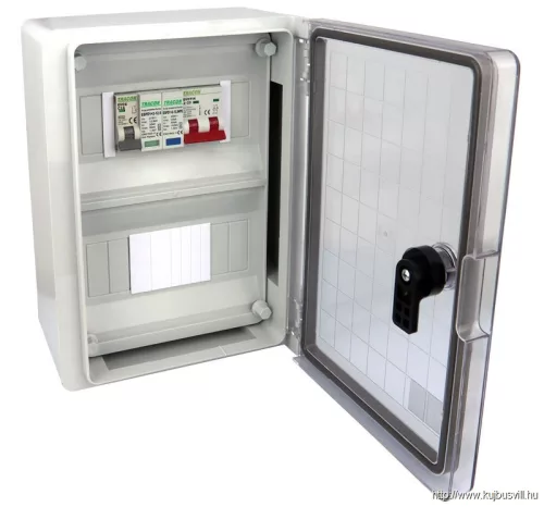 TRACON SPBPV116 Túlfeszültség-védelmi doboz fotovoltaikus rendszerekhez 280×210×130mm,IP65,IK10,AC1+2, 230V, In:16A, Iimp:12.5kA,