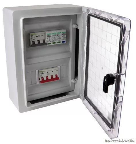 TRACON SPBPV310 Túlfeszültség-védelmi doboz fotovoltaikus rendszerekhez 330×250×130mm,IP65,IK10,AC1+2, 400V, In:10A, Iimp:12.5kA,