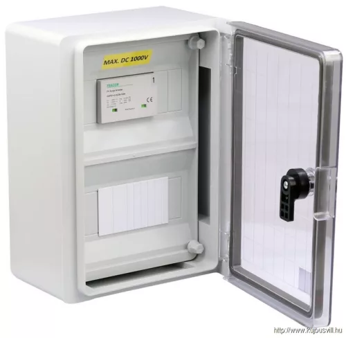 TRACON SPBPVDC1 Túlfeszültség-védelmi doboz fotovoltaikus rendszerekhez 280×210×130mm, IP65, DC1+2, Un=1000VDC