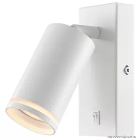   TRACON SPGU10LFW Oldalfali állítható spot lámpatest, fehér, kapcsolóval 100-240VAC, 50Hz, 1xGU10, max.35W