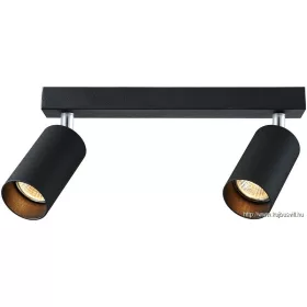   TRACON SPGU10MA2B Mennyezeti állítható spot lámpatest, fekete 100-240VAC, 50Hz, 2xGU10, max.2x35W