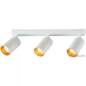   TRACON SPGU10MA3GW Mennyezeti állítható spot lámpatest, fehér, arany reflektor 100-240VAC, 50Hz, 3xGU10, max.3x35W