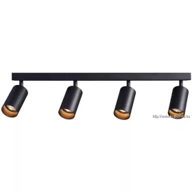   TRACON SPGU10MA4B Mennyezeti állítható spot lámpatest, fekete 100-240VAC, 50Hz, 4xGU10, max.4x35W