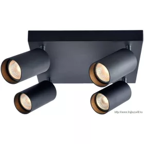   TRACON SPGU10MAN4B Mennyezeti állítható spot lámpatest, fekete 100-240VAC, 50Hz, 4xGU10, max.4x35W
