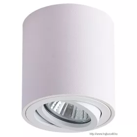   TRACON SPGU10MDW Mennyezeti spot lámpatest, hengeres, dönthető, fehér 100-240VAC, 50Hz, 1xGU10, max.35W