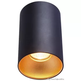   TRACON SPGU10MGB Mennyezeti spot lámpatest, hengeres, fekete, arany reflektor 100-240VAC, 50Hz, 1xGU10, max.35W