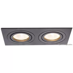   TRACON SPND2B Süllyesztett spot lámpatest, négyzetes, dönthető, fekete 173x93x24mm