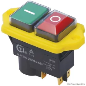   TRACON SSTM-04 Relés biztonsági kapcsoló, csavarozható, sárga kerettel 4PIN, 230VAC, 12A/AC3, IP54, 6,3×0,8