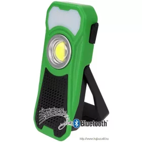   TRACON STLBT10W Akkumulátoros LED kézi lámpa Bluetooth hangszóróval 10/3W, 6000K, 3.7V 3000mAh, 500/180lm, 3,5h, Bluetooth 4.2