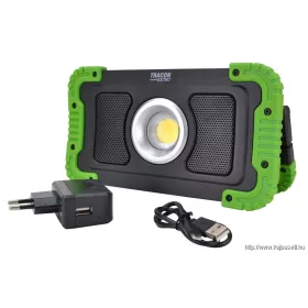   TRACON STLFLBT15W Bluetooth hangszórós akkumulátoros LED szerelő fényvető 15W, 6000K, 3,7V, 8000mAh, Li-Ion, 1500lm, 4-10 h, IP40