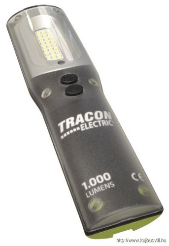 TRACON STLHL10W Nagy teljesítményű LED kézilámpa 10/3W, 6500K, 3,7V, 6600 mAh, Li-Ion, 1000/220lm, 3/9h, IP54