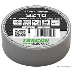   TRACON SZ10 Szigetelőszalag, szürke 10m×18mm, PVC, 0-90°C, 40kV/mm