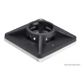   TRACON TALP201 Öntapadós/csavarozható, 4oldalt fűzhető kötegelő talp,fekete 19×19mm, d=5mm, PA6.6, 3M