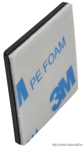 TRACON TALP201 Öntapadós/csavarozható, 4oldalt fűzhető kötegelő talp,fekete 19×19mm, d=5mm, PA6.6, 3M