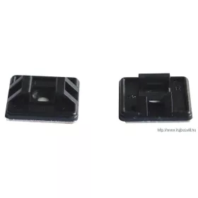   TRACON TALP271-2 Öntapadós/csavarozható, 2oldalt fűzhető kötegelő talp,fekete 26,5×26,5mm, d=4,3mm, PA6.6