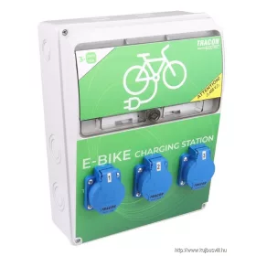   TRACON TBCS01 Elektromos kerékpár töltőállomás védelemmel Prot.:RCCB,MCB,Out:3×SCHUKO