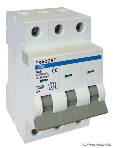 TDA-3C-16 Kismegszakító, 3 pólus, C karakterisztika 16A, C, 3P, 10kA