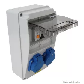   TRACON TDB02-6MV Csatlakozó doboz védelemmel, vezetékezett, készre szerelt Prot.:RCBO,Out:2×SCHUKO