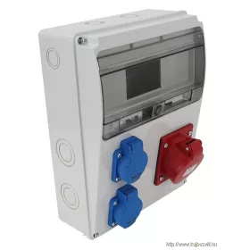   TRACON TDB04-11M Csatlakozó doboz, védelem nélkül Out:2×SCHUKO+1×16A(3P+N+E)