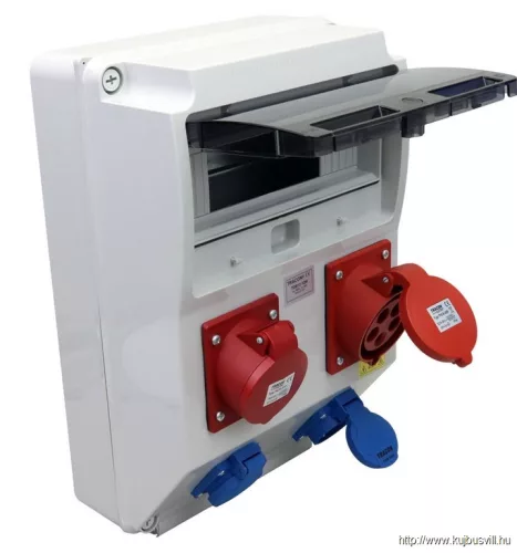 TRACON TDB12-12M Csatlakozó doboz, védelem nélkül Out:2×SCHUKO+1×16A(3P+N+E)+1×32A(3P+N+E)