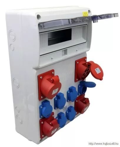 TRACON TDB13-16M Csatlakozó doboz, védelem nélkül Out:6×SCHUKO+2×16A(3P+N+E)+2×32A(3P+N+E)