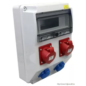   TRACON TDB15-12M Csatlakozó doboz, védelem nélkül Out:2×SCHUKO+2×16A(3P+N+E)