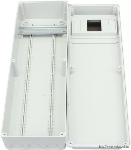 TRACON TDB461377 Üres ipari csatlakozódoboz szerelősínnel, ABS 6 mod, H×W×D=460×130×105mm, IP55