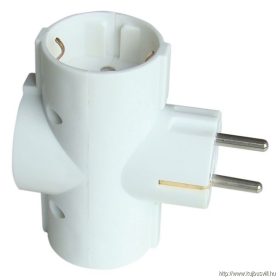   TRACON TDUGO9 Többférőhelyes átalakító csatlakozó, 90°, fehér 3×SCHUKO, max.16A, 250V