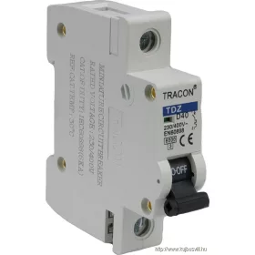  TRACON TDZ-1D-13 Kismegszakító, 1 pólus, D karakterisztika 13A, 6kA