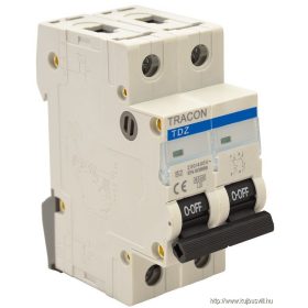   TRACON TDZ-2B-6 Kismegszakító, 2 pólus, B karakterisztika 6A, 6kA