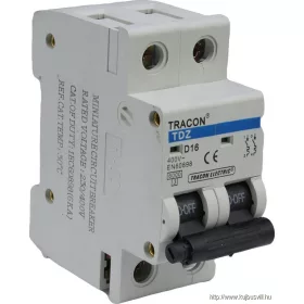   TRACON TDZ-2D-13 Kismegszakító, 2 pólus, D karakterisztika 13A, 6kA