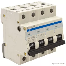   TRACON TDZ-4B-10 Kismegszakító, 4 pólus, B karakterisztika 10A, 6kA
