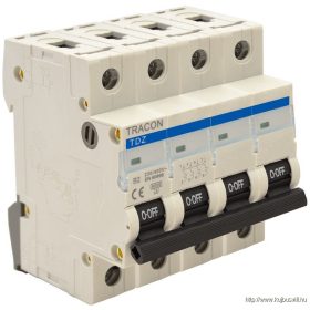   TRACON TDZ-4C-1 Kismegszakító, 4 pólus, C karakterisztika 1A, 6kA