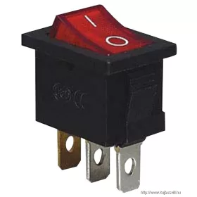   TRACON TES-33 Készülékkapcsoló, BE-KI, piros-világító (0-I felirat) 16(6)A, 250V AC