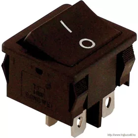   TRACON TES-51 Készülékkapcsoló, BE-KI, 4-pólus, fekete, 0-I felirattal 16(6)A, 250V AC