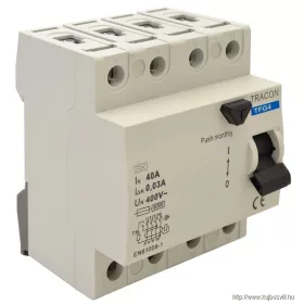   TRACON TFG4-25030 Áram-védőkapcsoló, 4 pólusú 25A, 30mA, 6kA, A / AC
