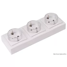   TRACON TFKSCH-3 Falon kívüli csatlakozóaljzat 3×16A/250VAC, IP20 (SCHUKO)