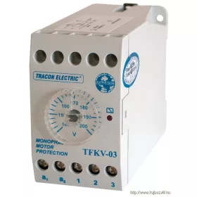   TRACON TFKV-03 Védőrelé, feszültségcsökkenési 1 fázisú rendszerhez 230V AC, 140-200V/240V AC, 5A/250V AC
