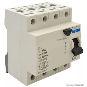   TRACON TFV4-16300 Áram-védőkapcsoló, 4 pólusú 16A, 300mA, 6kA, AC