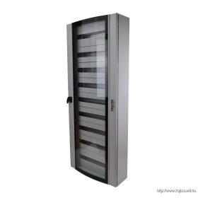   TRACON TGE6015025 Ívelt biztonsági üvegajtós fémelosztószekrény 600×1500×250 / 216M (24×9 rows)